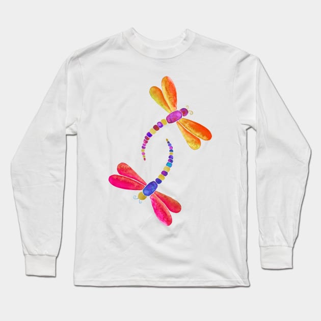 Pink and orange dragonflies Long Sleeve T-Shirt by Home Cyn Home 